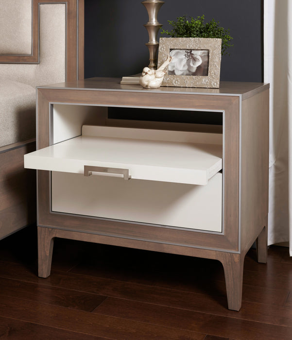 Lustre Night Stand with Pullout Shelf