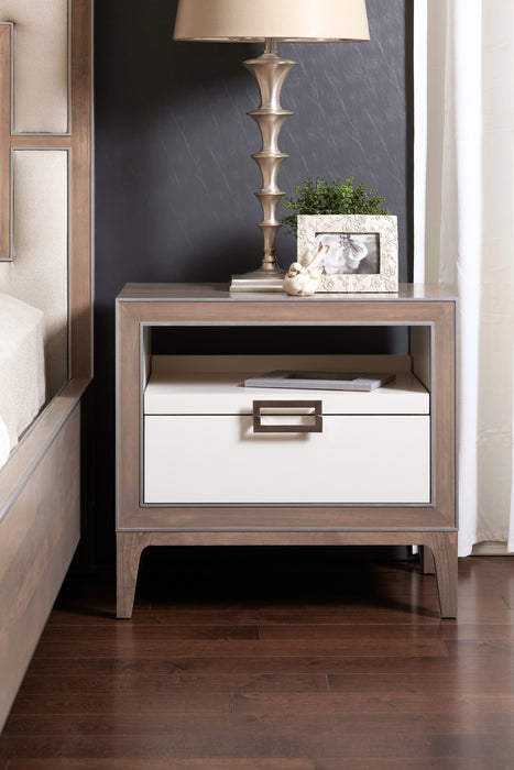 Lustre Night Stand with Pullout Shelf