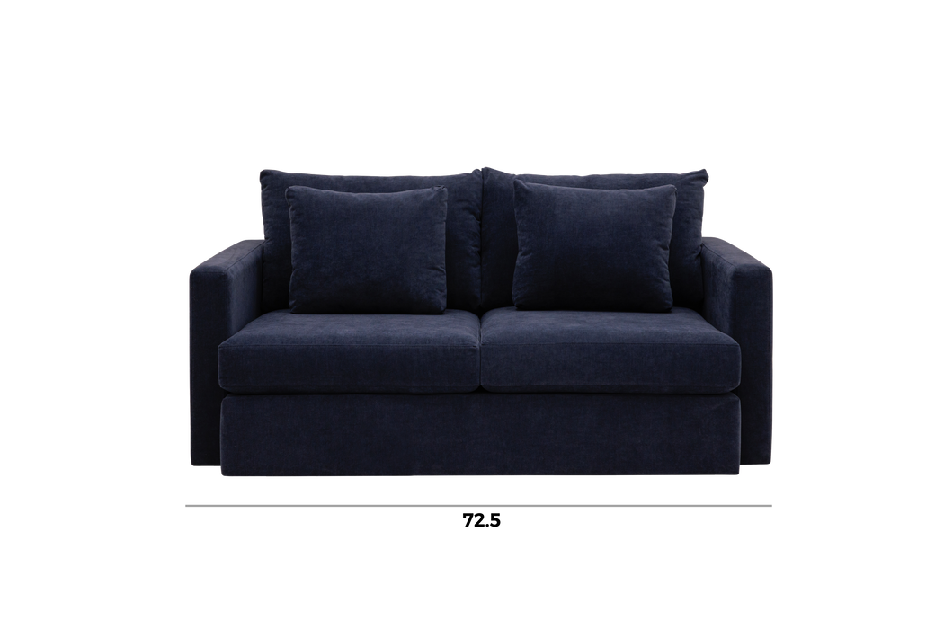 /Dark Blue Suede Look