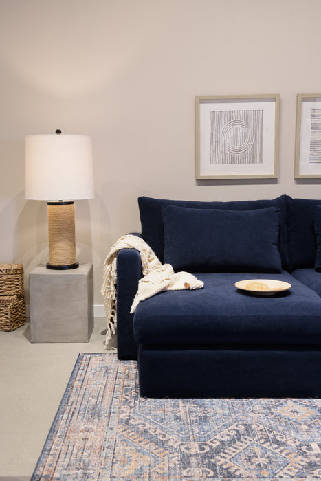 /Dark Blue Suede Look