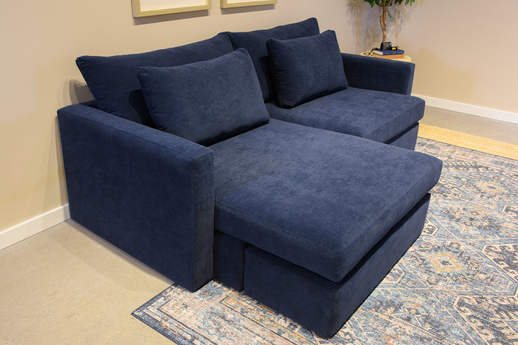 /Dark Blue Suede Look