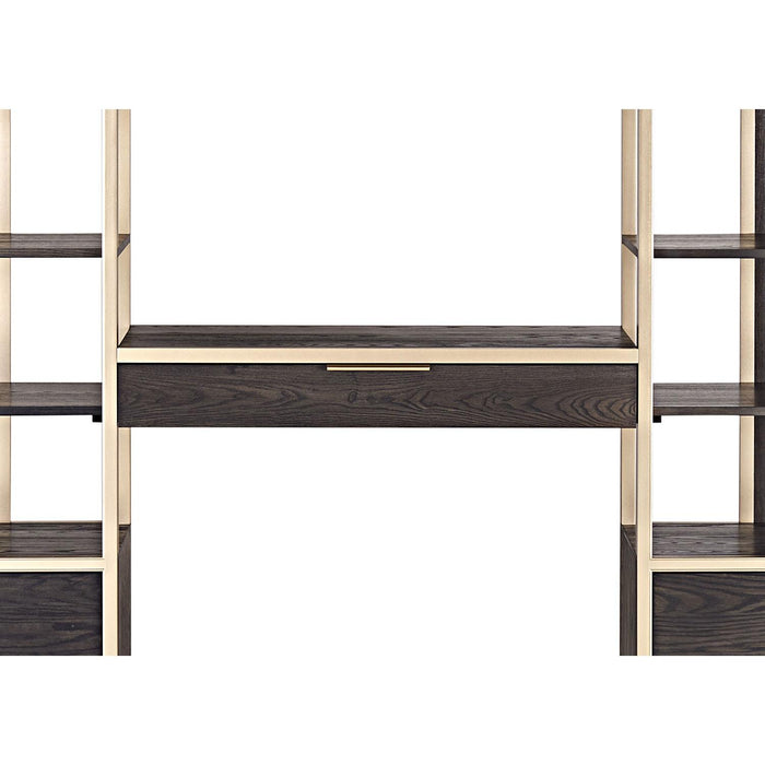 Zenith Dual Bookcases w/ File Cabinets + Bridge Deck