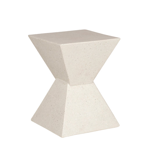 /Hourglass White Terrazzo Square Side Table