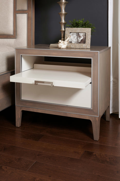 Lustre Night Stand with Pullout Shelf