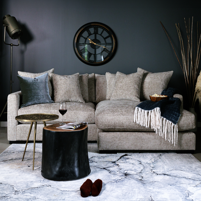 Bretwood Sofa Chaise in the fabric Bogart Limestone