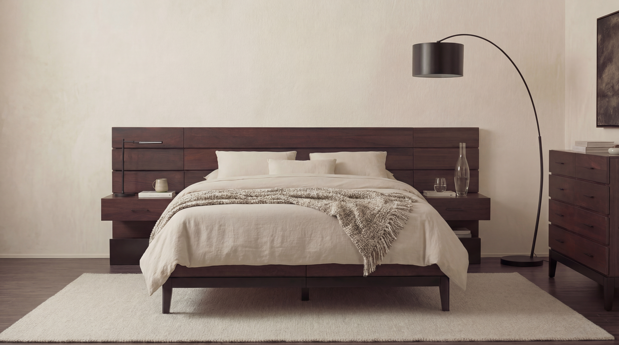 Linea Wood Panel Bed
