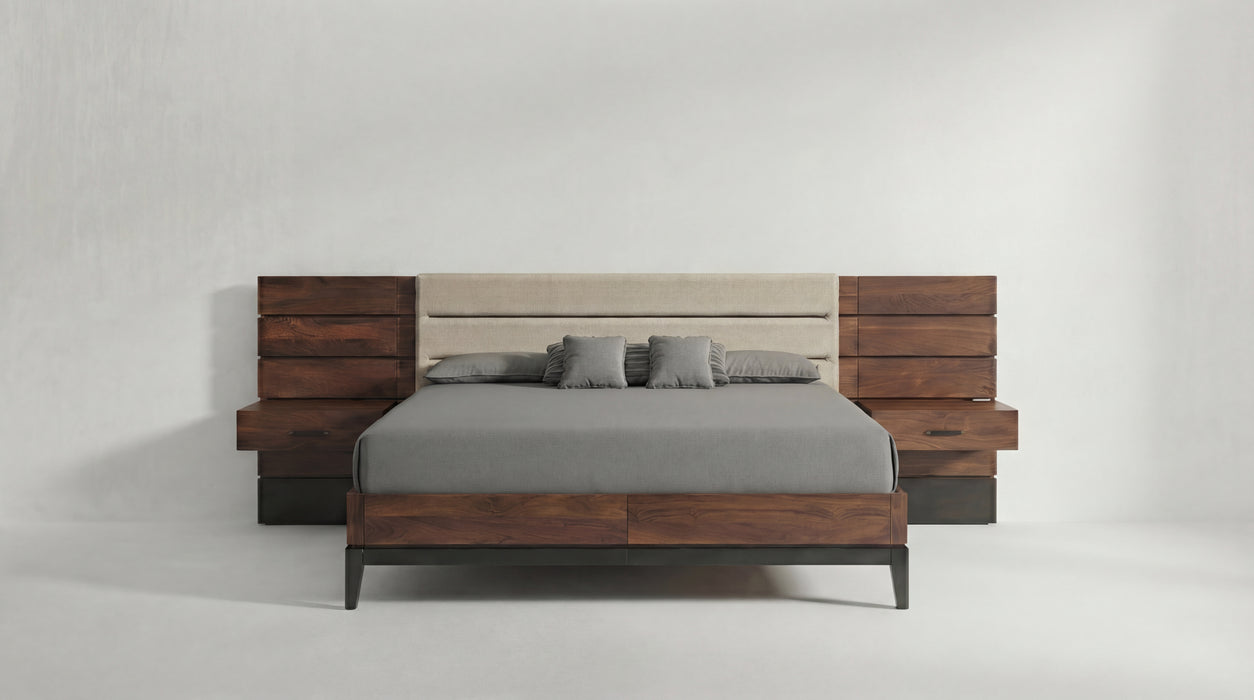 Storage Drawers - King - Linea Upholstered Panel Bed