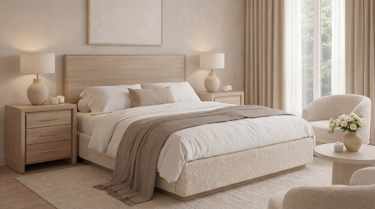 Santal Wood Panel Bed