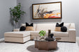 Violet Chaise Lounge + 1 Arm Condo Sofa in the fabric Breton Dove