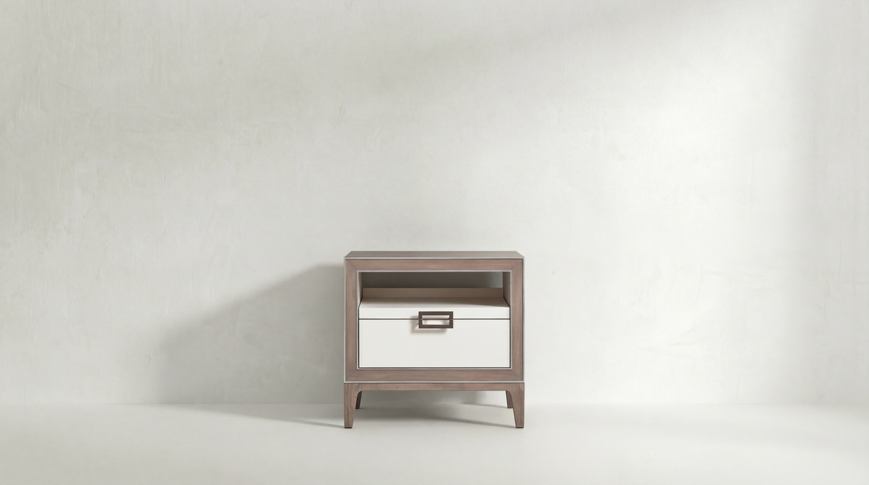 Lustre Night Stand with Pullout Shelf